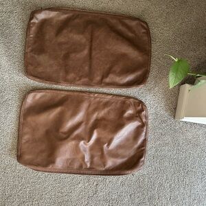 WANEK | Brown Leather Pillow Covers